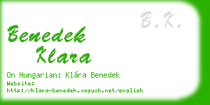 benedek klara business card